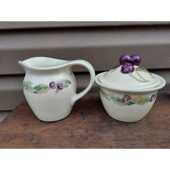 Pfaltzgraff Jamberry Sugar, Creamer and Salt & Pepper Shakers - Picture 2 of 5